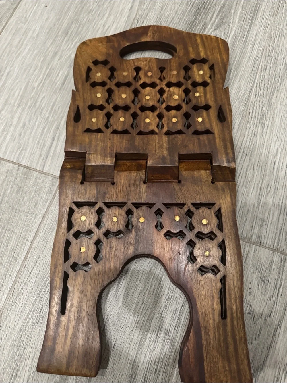 Vintage style wooden book display stand